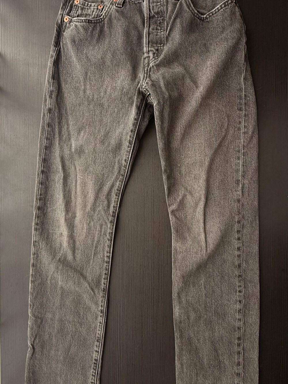 Levi's Straight Leg 501 Original Jeans in Faded Black Denim